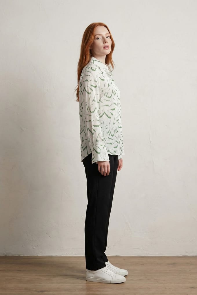 Abstracte Print Knop-Up Shirt