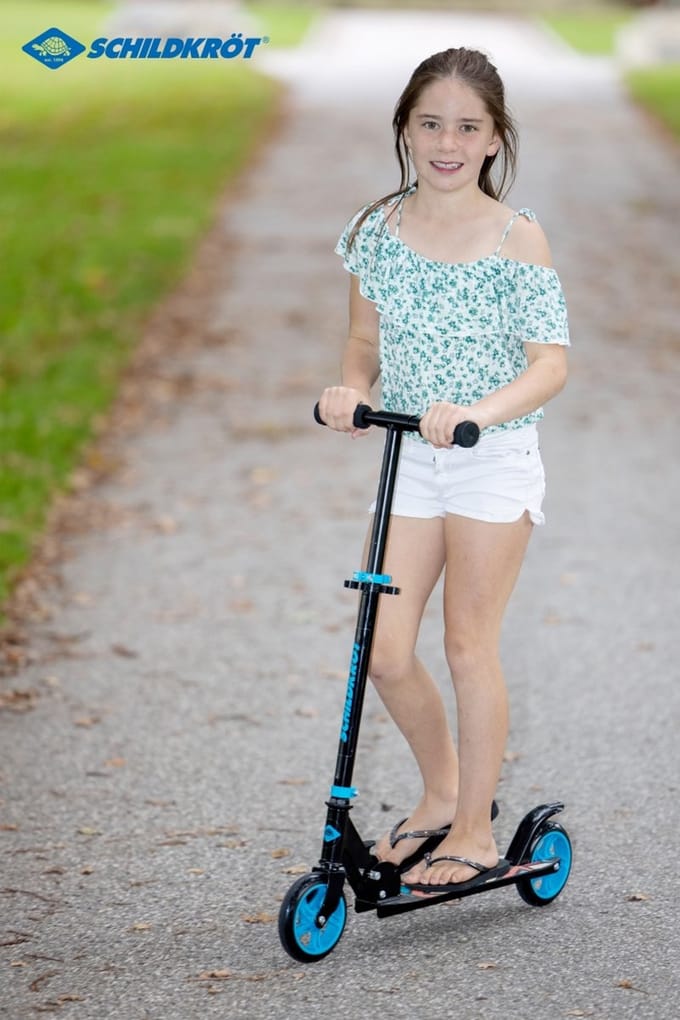 Schildkröt step City Scooter junior blauw 145mm aluminium.