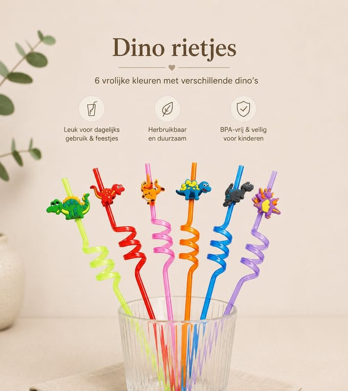 Dino Rietjes - Herbruikbaar - Plastic - 8 stuks