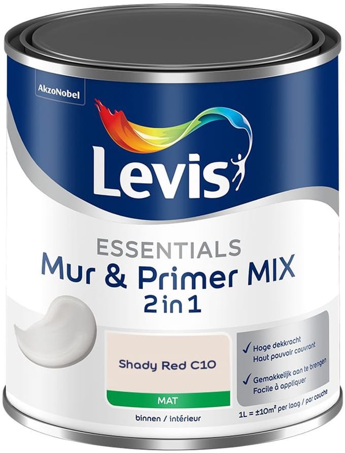 Levis - Essentials Mur & Primer Mix - Shady Red C10 - Mengverf - 1 L