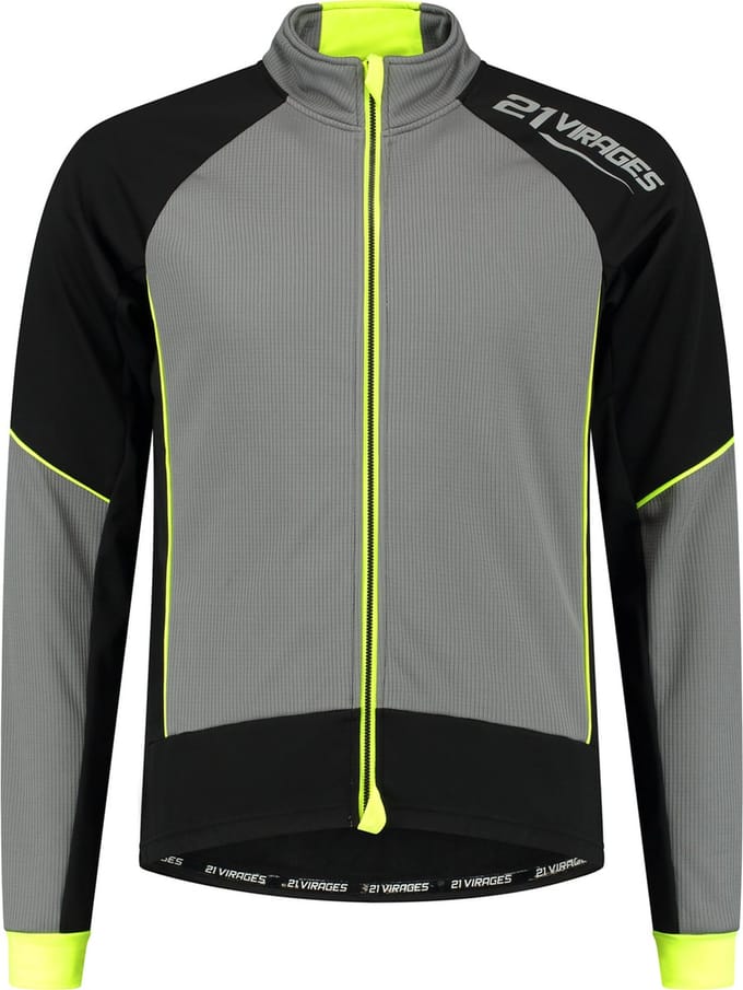 21Virages Jovani fietsjack windprotect Heren Zwart Fluo - M