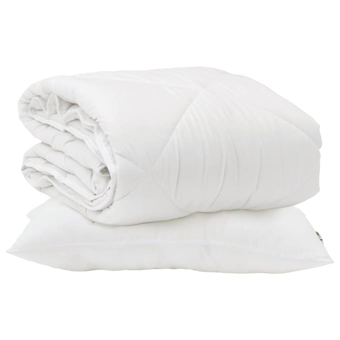 vidaXL - Dekbed - met - kussen - 2 - st - Wit - Microvezel