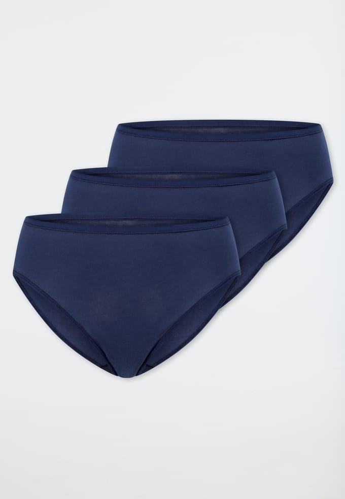 Schiesser 3PACK Slip Essentials Dames Onderbroek - donkerblauw