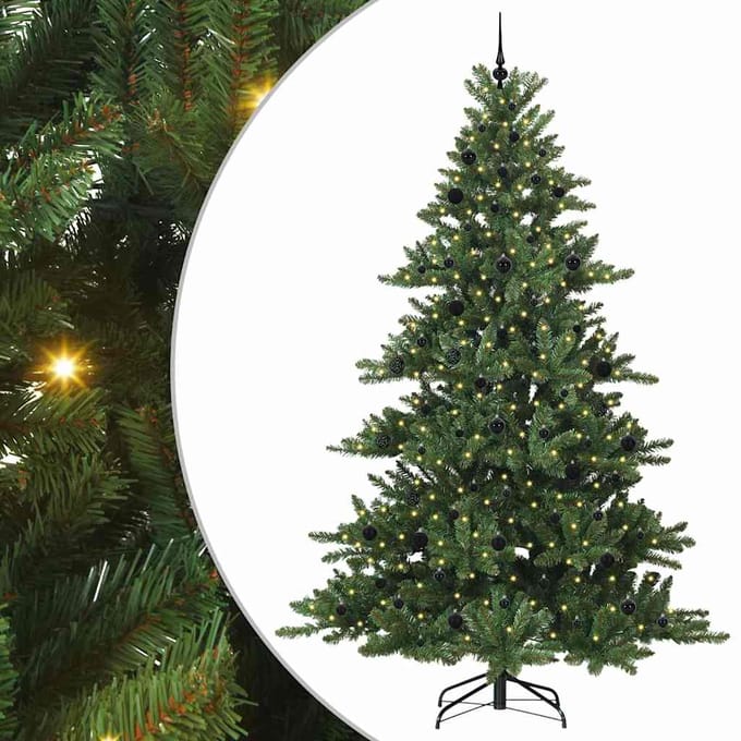 vidaXL - Kunstmatige - Hinged - Kerstboom - Groen - 240 - cm - PVC - en - Staal