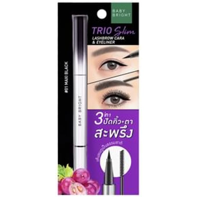 Baby Bright - Trio Slim Lashbrow Cara & Eyeliner 01 Maxi Black