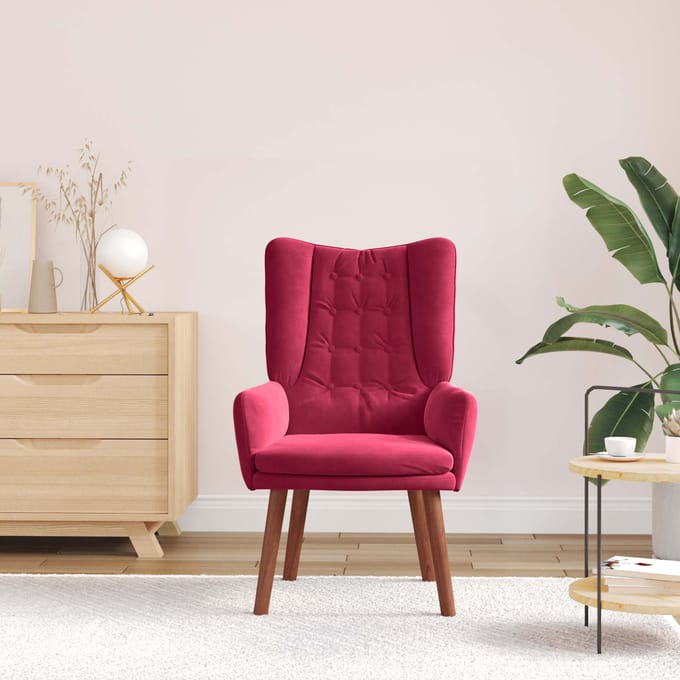 vidaXL - Fauteuil - Wijnrood - 63 - x - 67 - x - 94 - cm - Fluweel