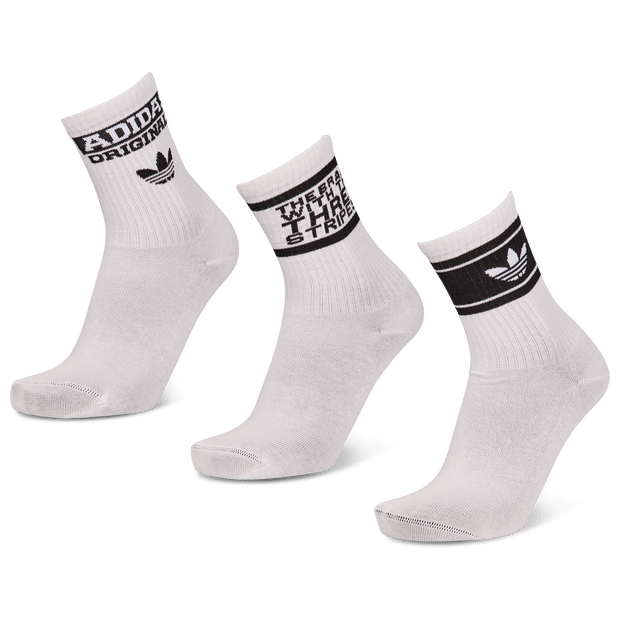 Adidas Mid Cut Crew 3 Pack Sokken Unisex - Wit - Maat 40-42