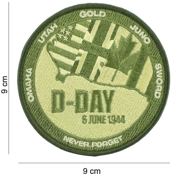 Embleem stof D-Day Never forget groen