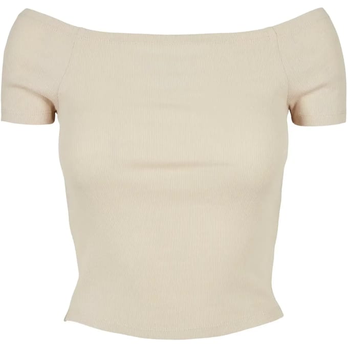 Urban Classics - Rib Off shoulder top - 5XL - Groen