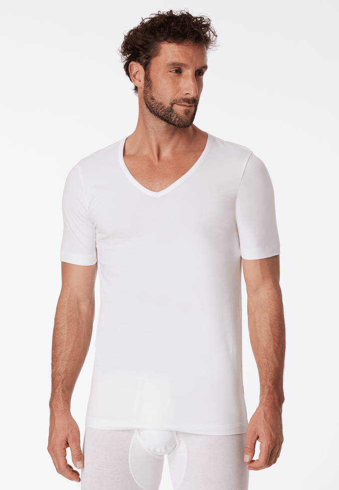 T-shirts met korte mouwen, set van 2, diepe v-hals, wit  95/5 9