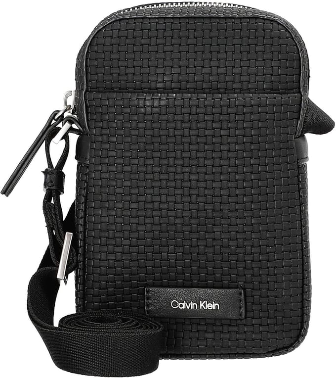 Calvin Klein Embossed Wovan - Schoudertas 17 cm (black)