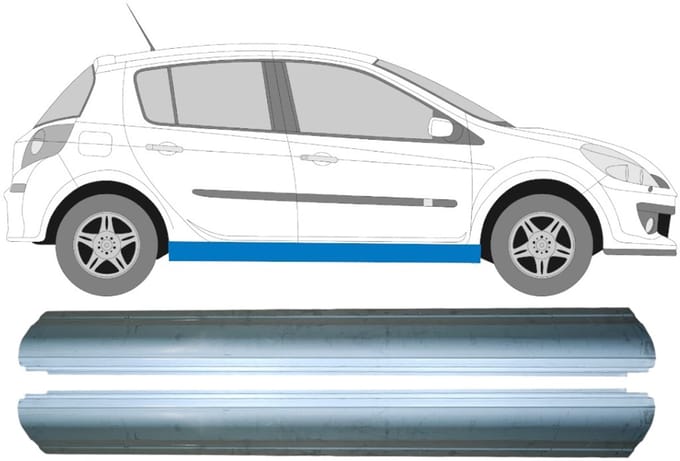Reparatie dorpel voor Renault Clio III 2005-2014 / Links + Rechts / Set
