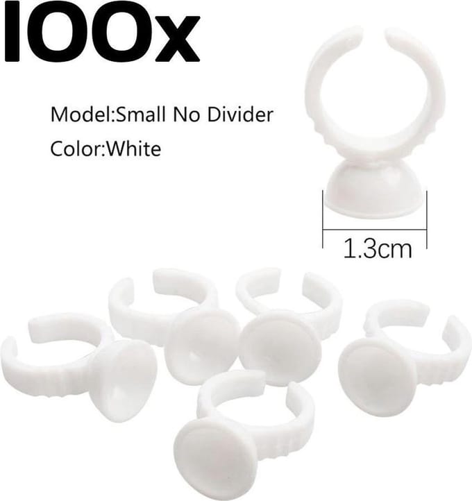 DW4Trading Ring Permanente Make-up - 100 Stuks - Wit - Enkel