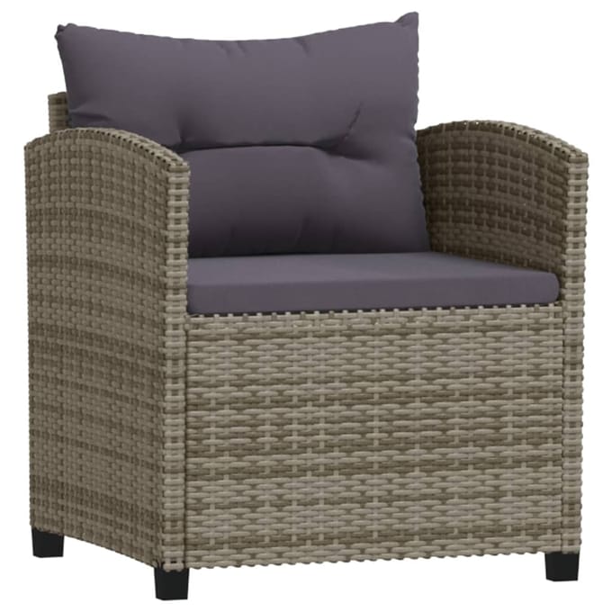 vidaXL - 7-delige - Loungeset - met - kussens - poly - rattan - grijs