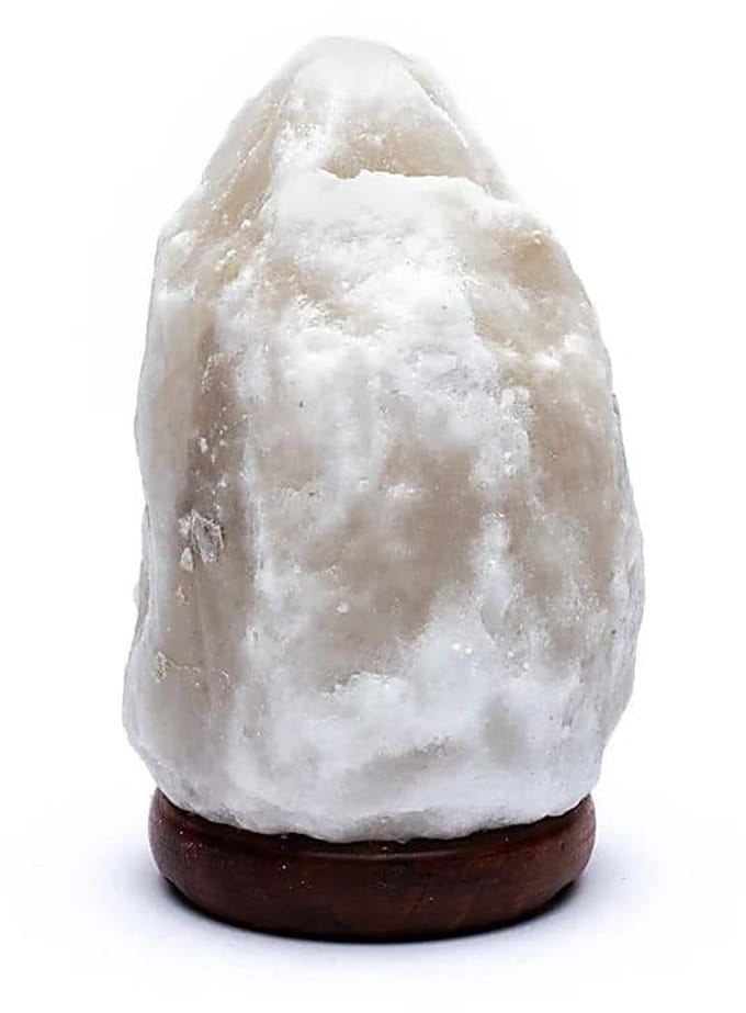 Zoutlamp wit met snoer en LED lamp - ±16 cm - 20 cm