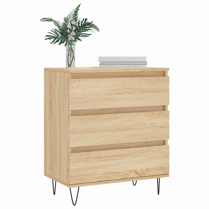 vidaXL - Dressoir - 60x35x70 - cm - bewerkt - hout - sonoma - eikenkleurig