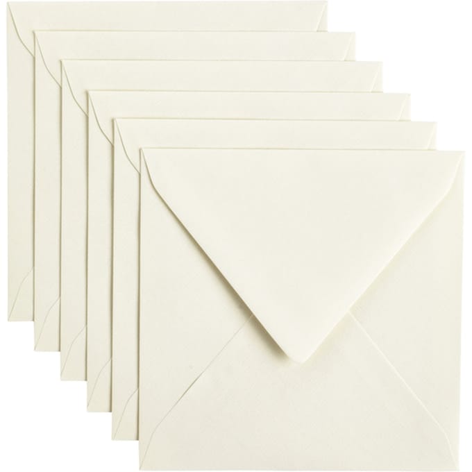 Envelop Papicolor 140x140mm anjerwit pak à 6 stuks