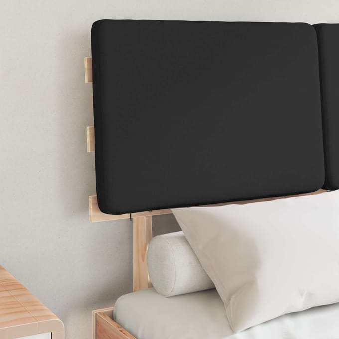 vidaXL - Bedframe - met - Gevoerde - Hoofdbord - Zwart - 120 - x - 200 - cm