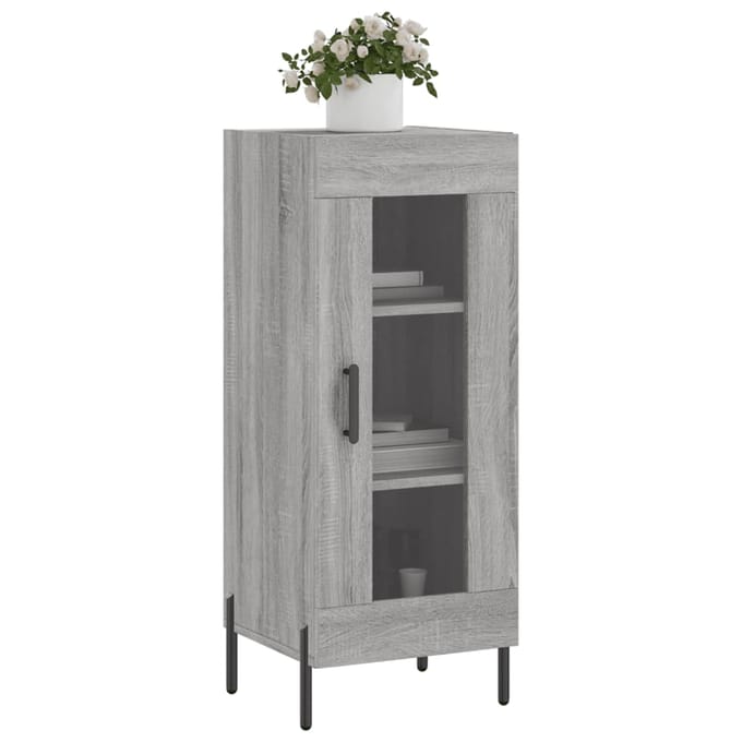 vidaXL - Dressoir - 34,5x34x90 - cm - bewerkt - hout - grijs - sonoma - eikenkleurig