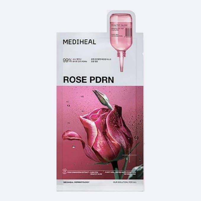 MEDIHEAL Masque Essentiel Rose PDRN Pore Glow 10 Feuilles pink