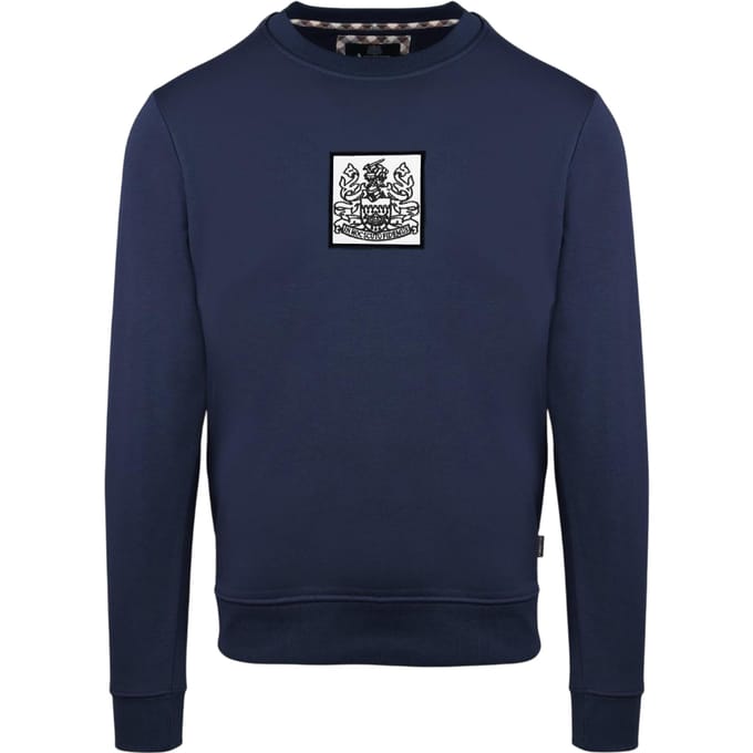 Aquascutum Heren geribbeld sweatshirt (Marine)