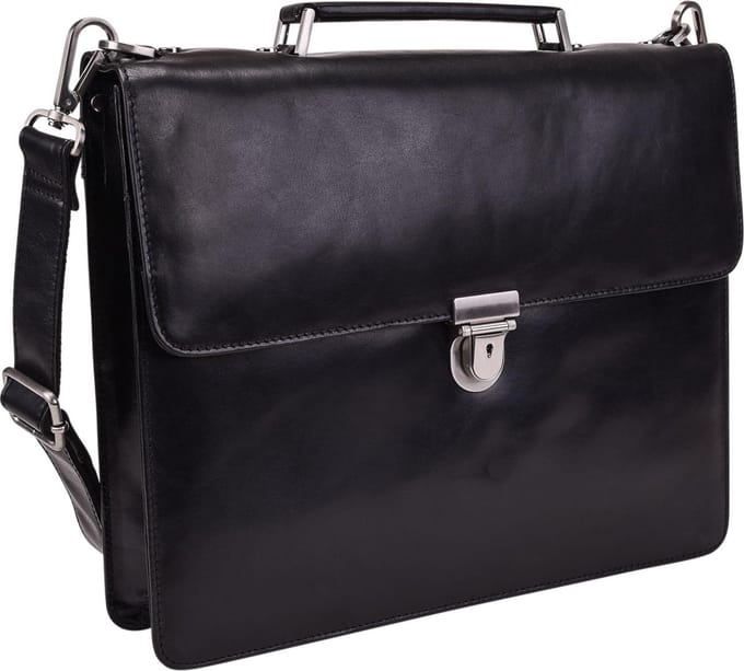 Leonhard Heyden Cambridge aktetas 1-vaks 13 inch - Zwart
