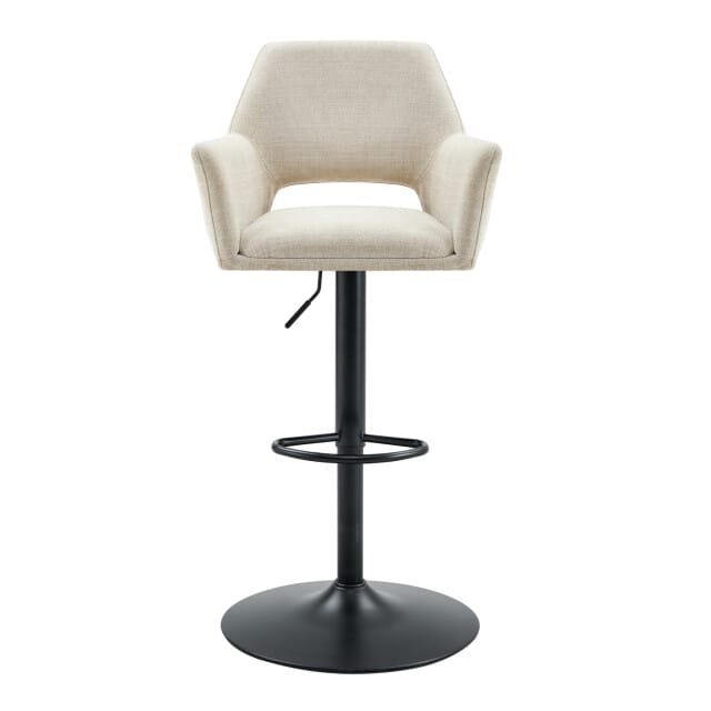 Multifurn 2x barkruk tess draaibaar stof beige