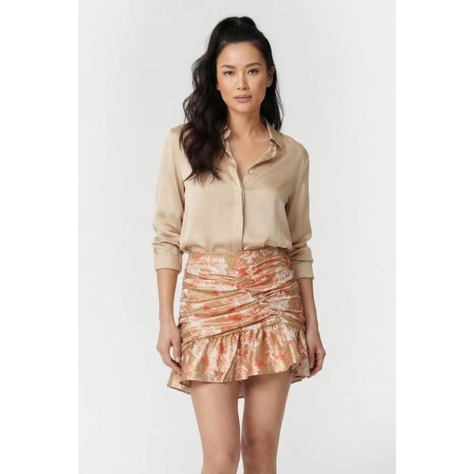 IRO Paris Junia Coral/gold Maat: S | Mini Rokken Outlet | Dames | Goud
