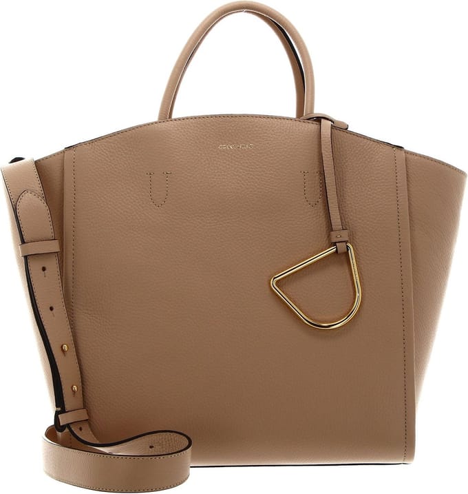 COCCINELLE Leren Handtas Schoudertas Narcisse Handbag Toasted Beige