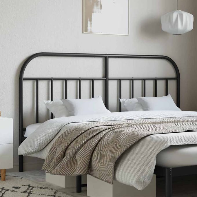 vidaXL - Vervangend - hoofdbord - metaal - zwart - 160 - cm