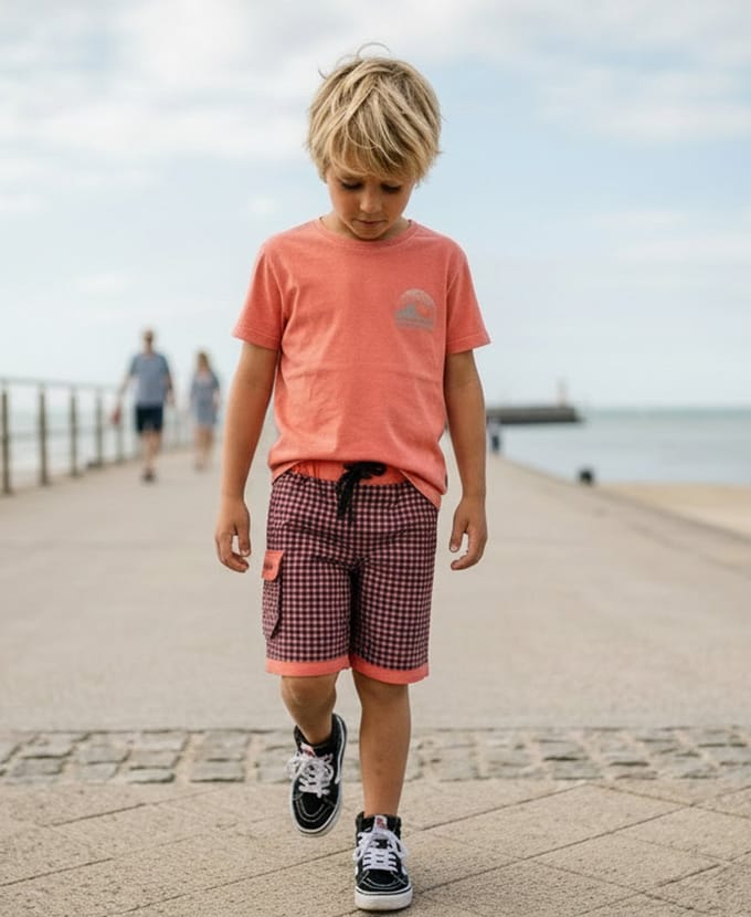 Ducksday - zwembroek - boardshort - short - jongen - UPF50+ - Houndstooth - 4 jaar - 98/104