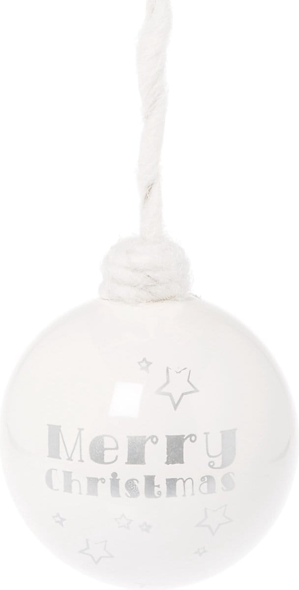Riverdale Kerstbal Merry wit 10cm