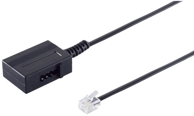 RJ11 - TAE-N telecom adapter | zwart | 0,20 meter