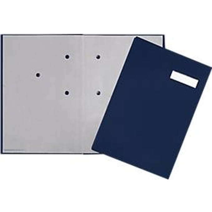 PAGNA vloeiboek, 20 waaiers, karton/linnen stoffering, blauw