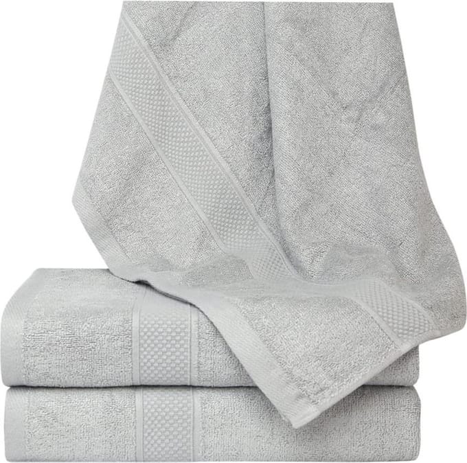 Homéé® Bamboe badlakens - set van 3 stuks - grijs - 70x130cm