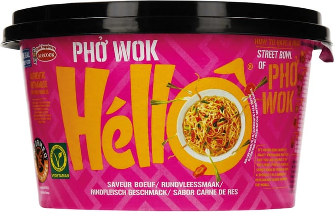 Hello Instant Noedels Pho Wok Rund 12 x 76g