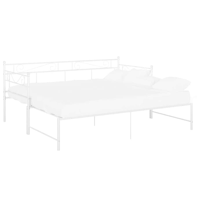 vidaXL - Slaapbankframe - uittrekbaar - metaal - wit - 90x200 - cm