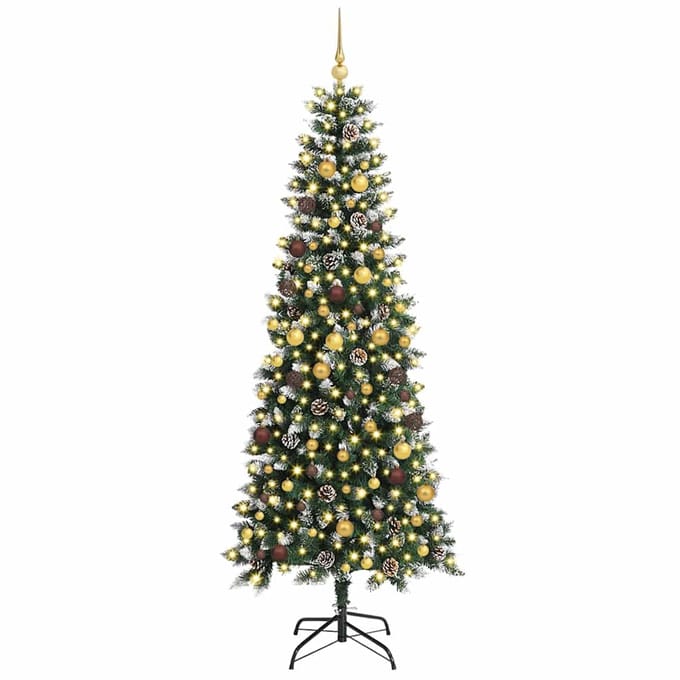 vidaXL - Kunstkerstboom - Groen - 240 - cm - PVC - en - Plastic - en - Staal