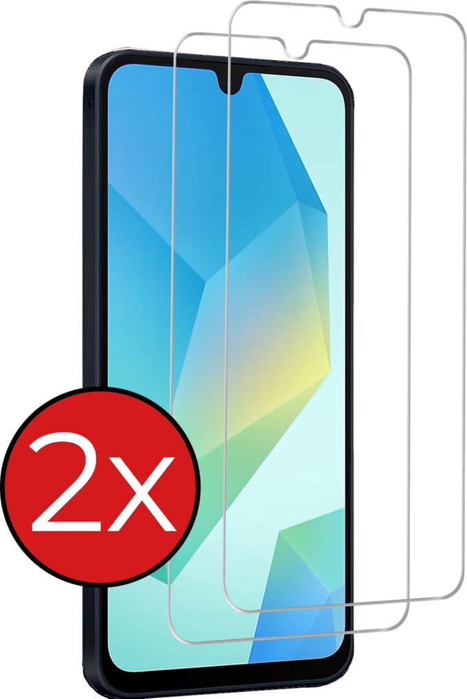 Screenprotector - 2 Stuks - Geschikt voor Samsung Galaxy A16 - Extra Sterk - Beschermglas - Gehard Glas - Tempered Glass - Screen Protector