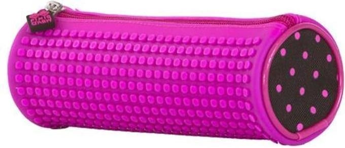 Pixie Crew Etui Met Siliconen Paneel En Pixels 20 Cm Fuchsia
