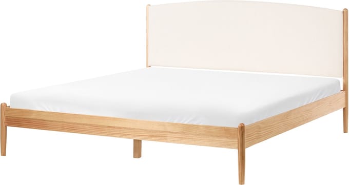 CLAIRAC - Tweepersoonsbed - Lichtbruin - 180 x 200 cm - Grenenhout
