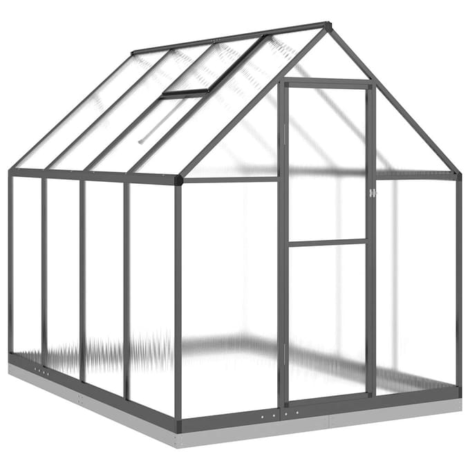 vidaXL - Tuinkas - met - basisframe - 224x169x202 - cm - aluminium - antracietkleur