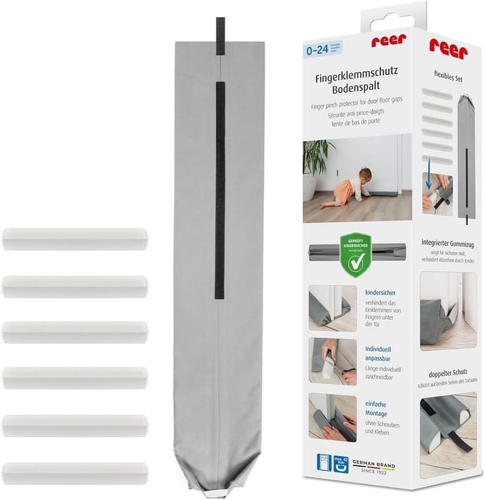 Vingerklem Beveiliging - Deurbeveiliging Kinderen - Veiligheid Thuis - Zonder Boren - Universeel - Grijs