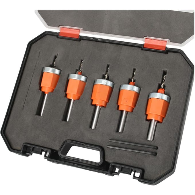 8mm Heavy Duty Verzonken Boor Pons Bit Set Draagbare Kantenaanlijmer Pons Handheld Metaal 5 Pcs