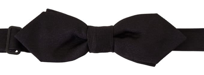 Dolce & Gabbana Elegante Zwarte Zijden Strik Mannen Stropdas