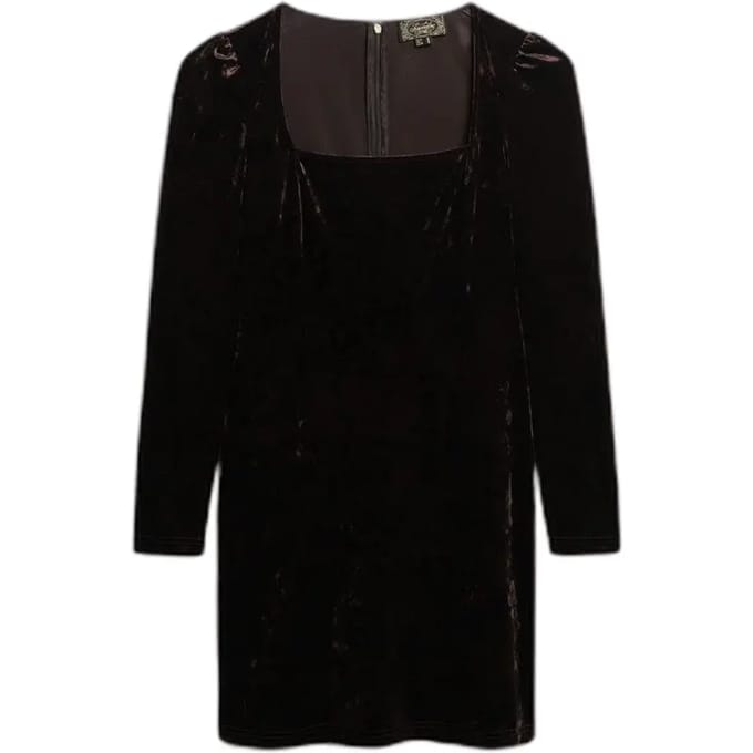 Superdry W8011984a Korte Jurk Met Lange Mouwen Bruin L Vrouw
