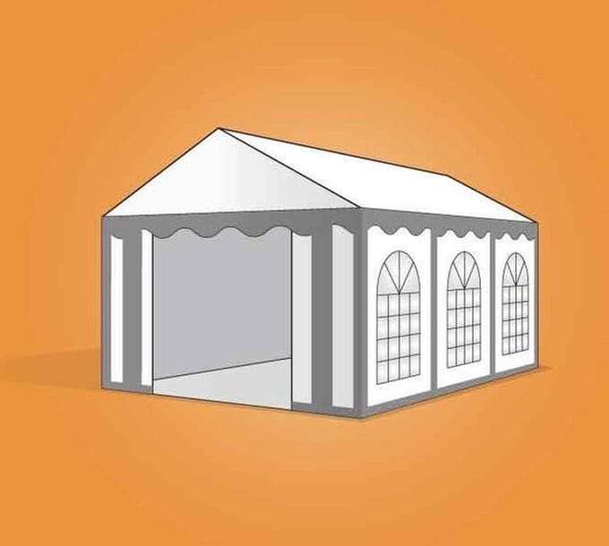 Ambisphere - Feesttent Premium 5x6 Grijs/Wit