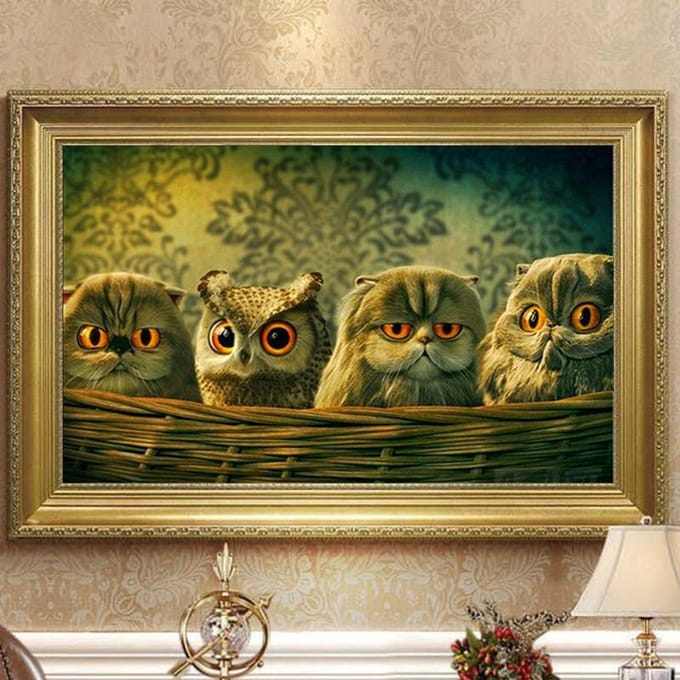 Diamond schilderij dier landschap Cross Stitch Diamond borduurwerk 20X30CM brown