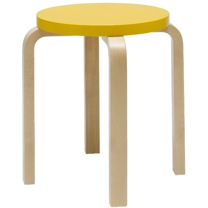 Artek - E60 kruk - poten berken / zitting geel