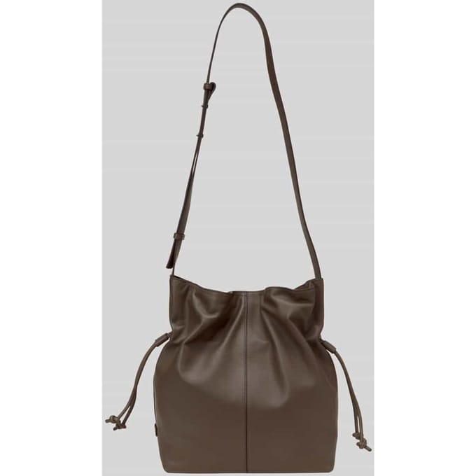 Marc O'Polo Leren schoudertas Sienna Hobo Bag Mossy Earth donkerbruin